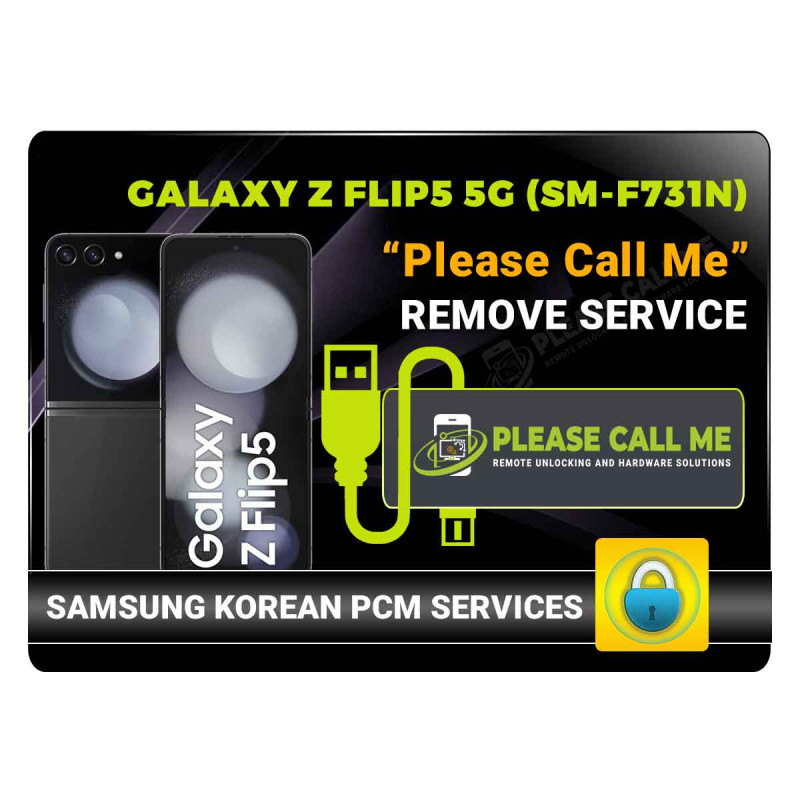 SAMSUNG GALAXY Z FLIP5 5G - KOREA (SM-F731N) PLEASE CALL ME REMOVE INSTANT VIA USB CABLE